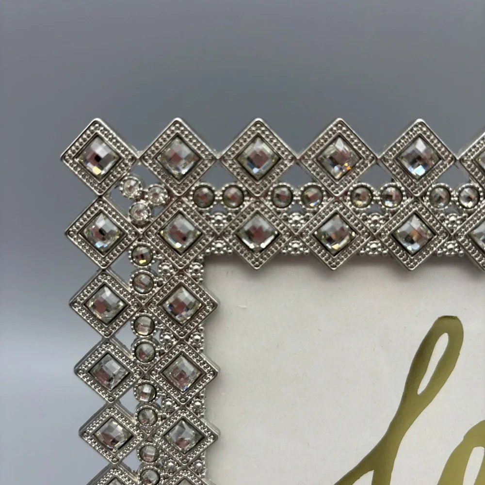 Sheffield Home Jewel Collection Picture Frame 4x6 Silver Color Clear Rhinestones
